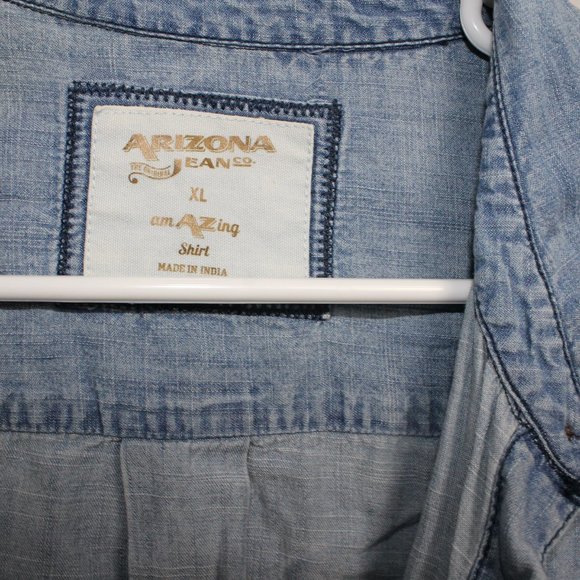 Arizona Jean Co. XL Button up Shirt Blue Denim Woman's - Picture 6 of 9